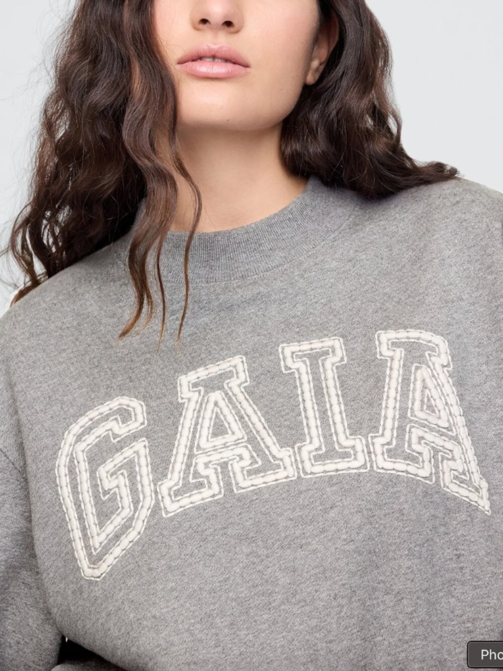 gap x cult gaia | cropped logo sweatshirt | sweater | heather grey | xl - Picture 7 of 8